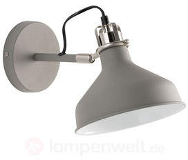 Industriell gestaltete Wandleuchte Pit grau