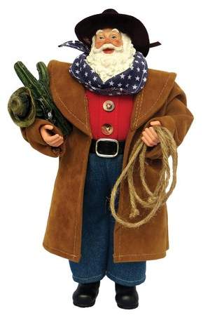 The Holiday Aisle Cowboy in Duster Santa Figurine & Collectible