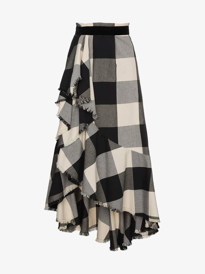 Johanna Ortiz Bosque Del Apache Linen Gingham Skirt