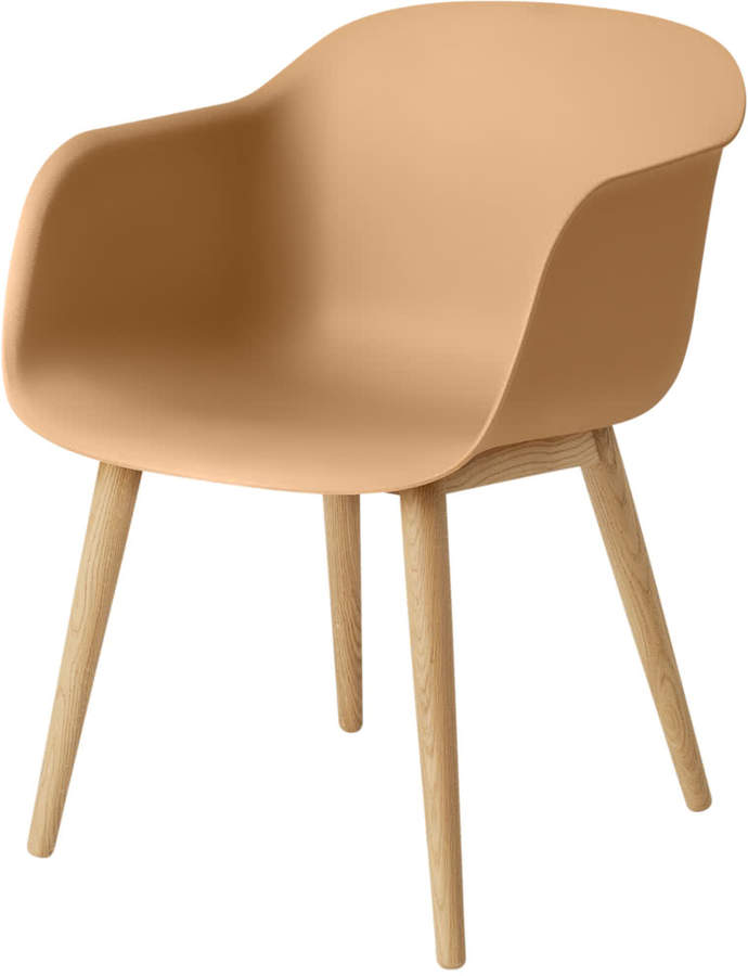 Muuto - Fiber Chair - Wood Base, ocker / Eiche