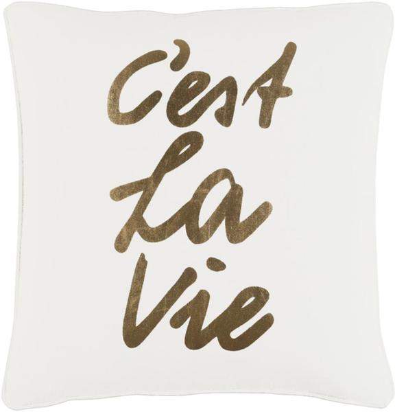 C'est La Vie Toss Pillow IVORY/GOLD