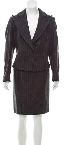 Wool Pinstripe Skirt Suit w/ Tags