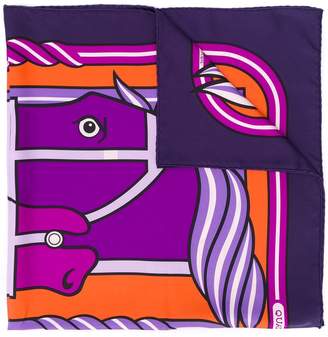 Hermes Pre-Owned 2000's Art Deco horse print scarf
