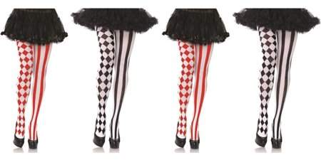 Women's Harlequin Pantyhose, Black/White, One Size, 4-Pair, Assorted
