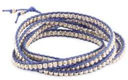 Silver & Periwinkle Cord Bracelet