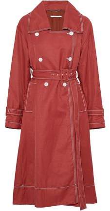 Double-Breasted Poplin Trench Coat
