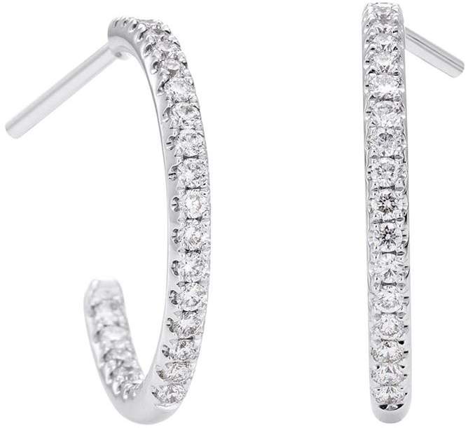 White Gold and Diamond Micropavé Hoop Earrings