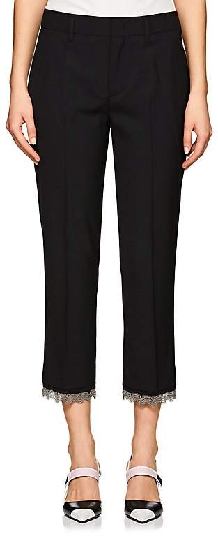 Women's Worsted Wool Chain-Link Crop Trousers