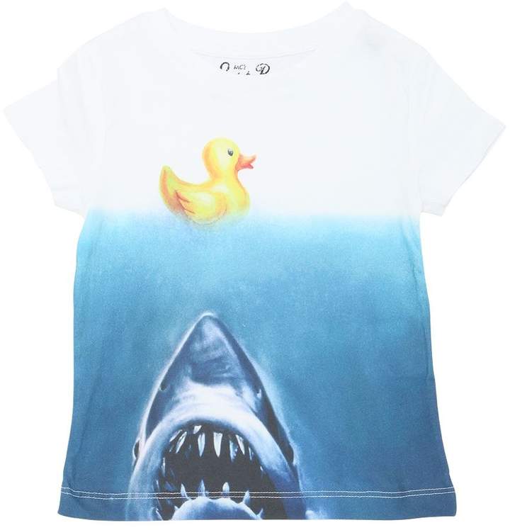 T-Shirt Aus Baumwolljersey Mit Enten- Und Haidruck