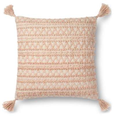 Magnolia Home By Joanna Gaines Magnolia Home by Joanna Gaines Tristin 22-Inch Square Pillow in Blush/Ivory