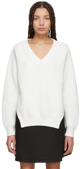 Off-white Strap Deep V-neck Sweater
