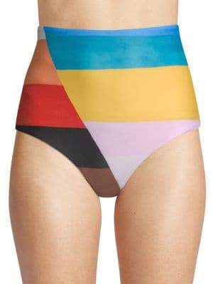Lydia Rainbow High-Waist Bikini Bottom