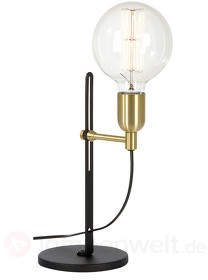 Einflammige Tischleuchte Regal schwarz messing