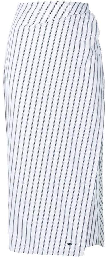side slit striped skirt