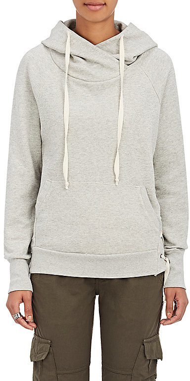 Enzo Cotton Lace-Up-Side Hoodie