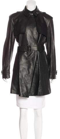 Leather Belted Coat