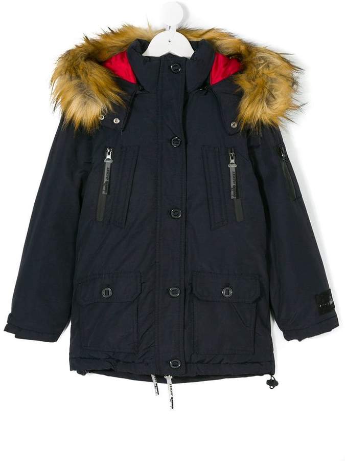 faux fur hooded coat