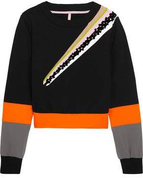 Buy Wili Embellished Striped Cotton-Blend Jersey Sweatshirt!