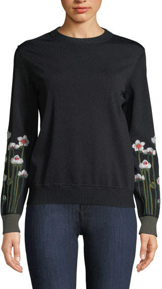 Floral-Embroidered Sweatshirt