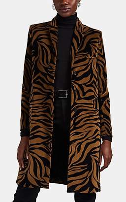 Nili Lotan Women's Rosalin Tiger-Striped Velvet Coat - Brown Nili Lotan Women's Rosalin Tiger-Striped Velvet Coat - Brown