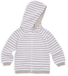 Baby's Rugby Stripe Knit Hooded Cotton Jacket