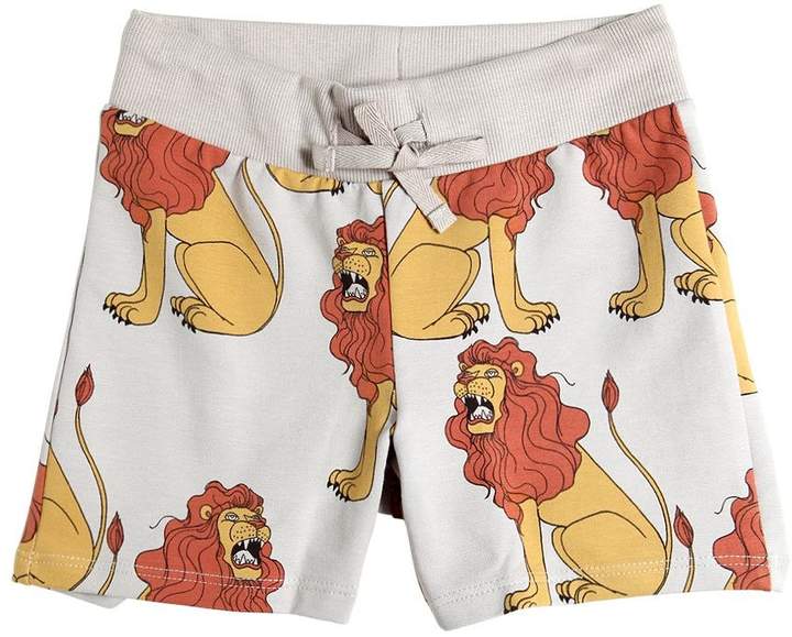 Lions Print Organic Cotton Sweat Shorts