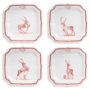 Set Of Four Reindeer Games Team Sports Plates