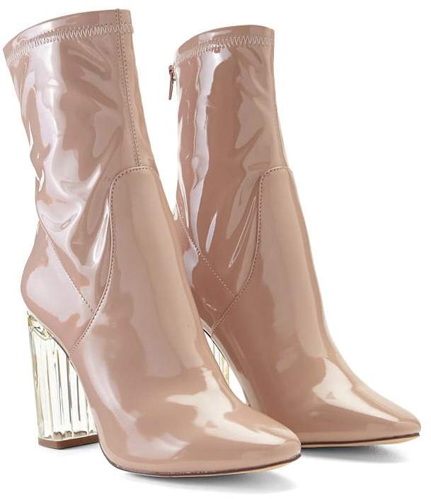 Lucite Heel Ankle Boots
