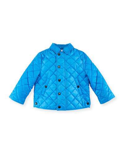 Luke Quilted Snap-Front Jacket, Size 12M-3Y
