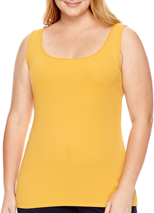 JCPenney STYLUS Stylus Ribbed Tank Top Plus ShopStyle Women