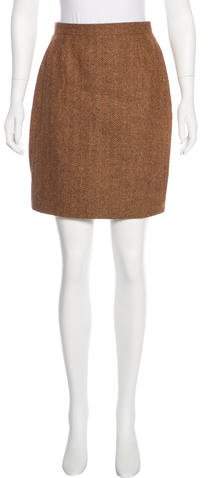 Herringbone Wool Skirt Suit