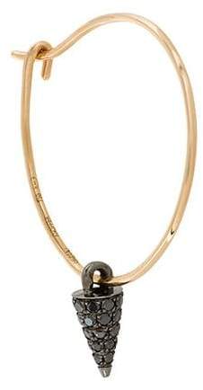 Asherali Knopfer 18kt 'Lou Spike' Rotgoldohrring mit schwarzen Diamanten