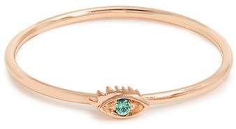 Emerald & rose-gold ring
