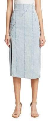 Structured Denim Hi-Rise Skirt