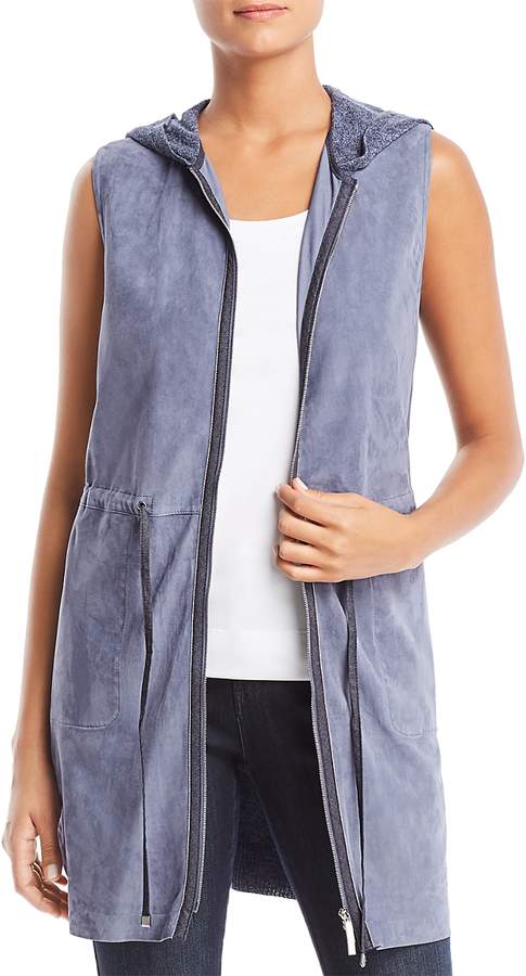 Salma Sleeveless Suede-Front Vest