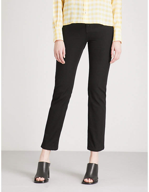 Slim-fit straight cropped stretch-woven trousers