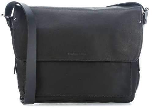 Ivy Lane 13'' Laptop Messenger fein genarbtes Rindsleder schwarz