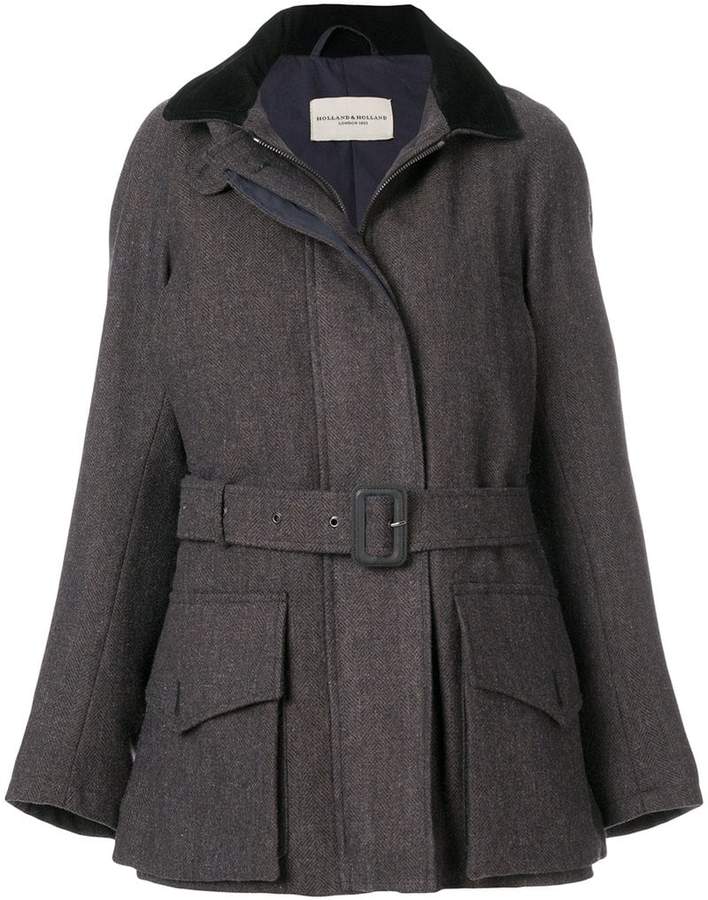 Holland & Holland tweed field belted coat