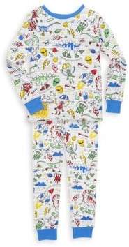 Toddler's, Little Boy's & Boy's Two-Piece Printed Cotton Pajama Set