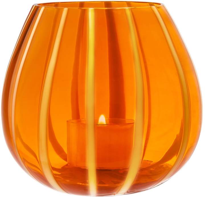 The Merchant Of Venice Murano Glass Lantern Candle, Orange