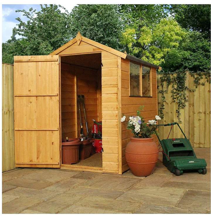 MERCIA 6 X 4 Ft Premium Shiplap Shed With Windows, Apex Roof And Single Door