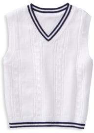 Baby's, Toddler's, Little Boy's & Boy's White Cable Sweater Vest