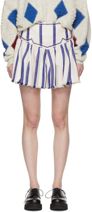 White Striped Delia Skirt