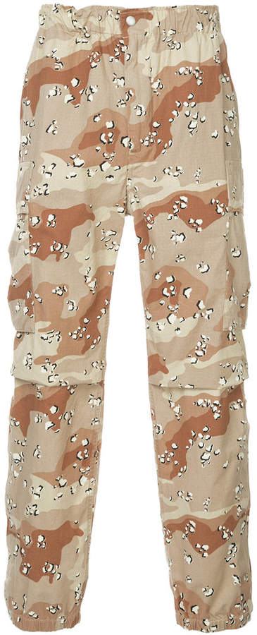 patterned cargo trousers
