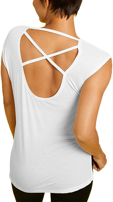 White Rosemary Scoop Neck Top - Plus
