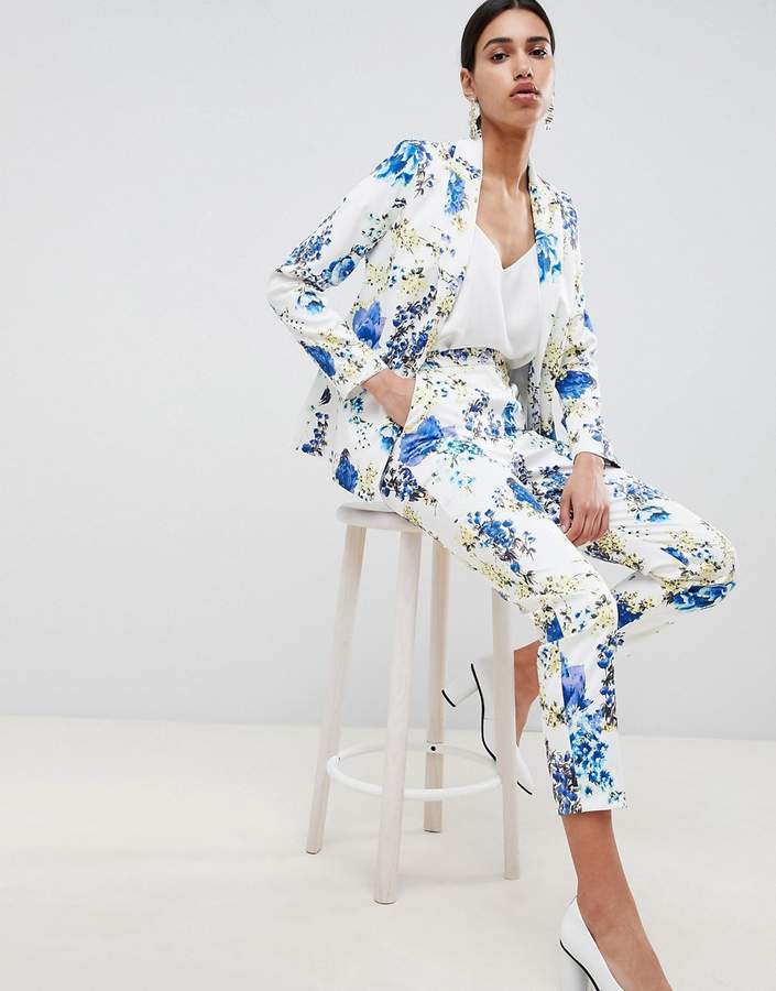 DESIGN tailored floral print single breasted blazer