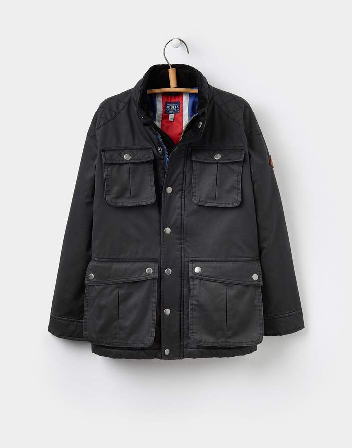 Joules Clothing Black Barnham Wax Style Jacket 32yr