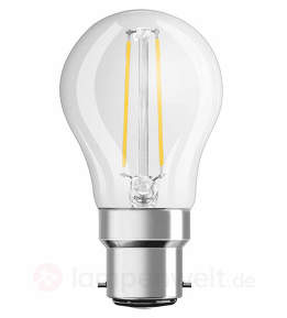 B22 2,1W 827 Filament LED Tropfenlampe