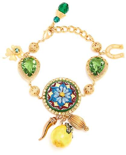Floral and lemon-charm embellished bracelet