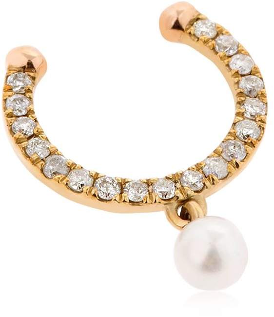 Nasenring Aus Gold Mit Diamanaten Und Perlen